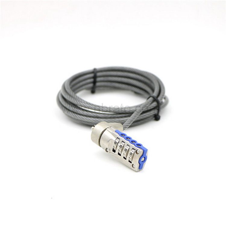 Hot Sale Chrome Plated Computer Laptop Security Digital Combination wedge Cable Lock