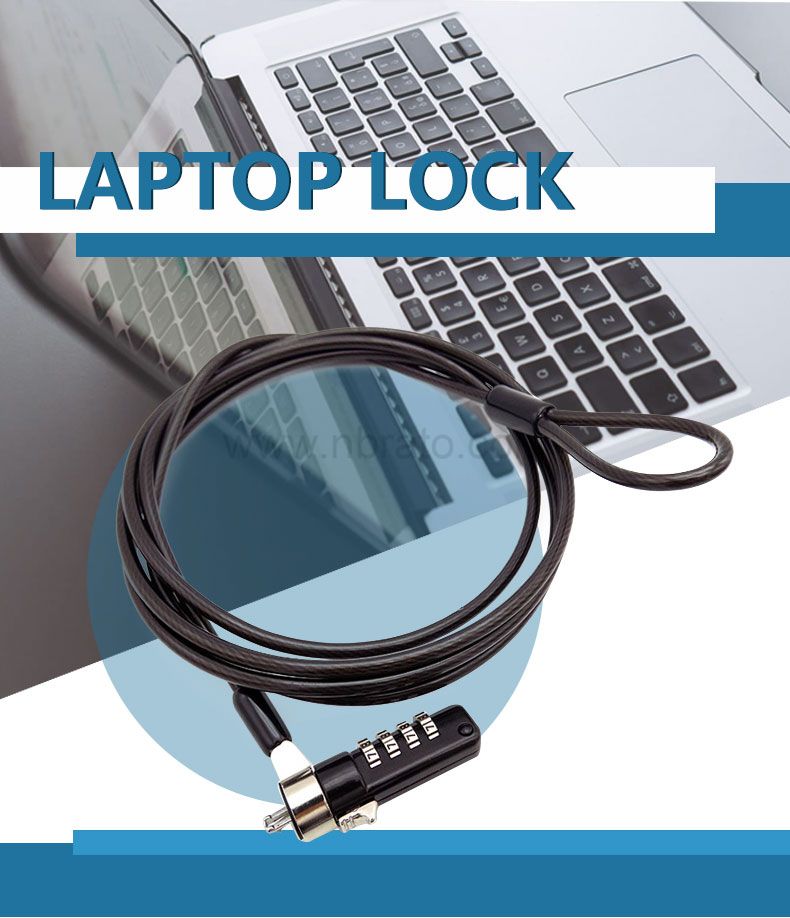 Custom zinc alloy 4 combination Wedge lock computer security laptop lock
