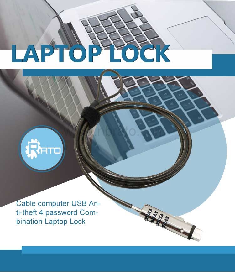 New Safe Cable computer USB Anti-theft 4 Digital password Combination Laptop Lock