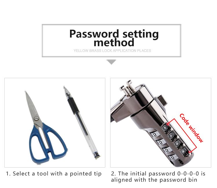 4 Digital Password Protection Cable Security Anti Theft Lock for Laptop PC Notebook
