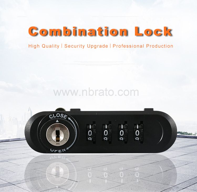 Anti-theft Circular arc 180 degree Master Key Black Zinc Alloy 4 Digital Mechanical Furniture Combination Cam Lock