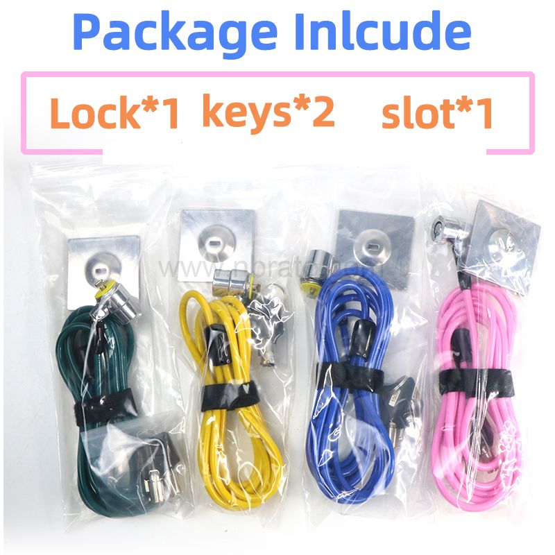 Customizable Color 2M Laptop Cable Lock with Metal Plate