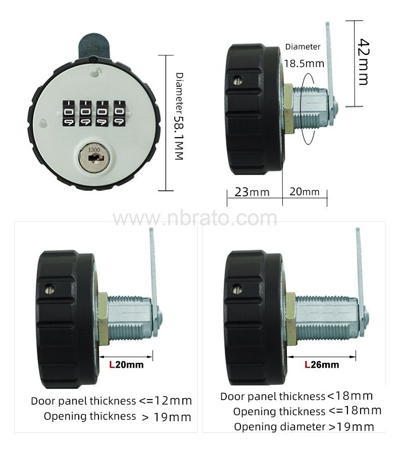 Mechanical 4 digital Furniture combination locker lock