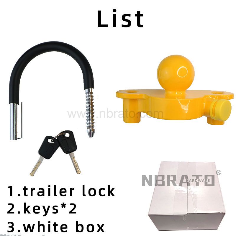 47mm ball 2 keys universal ball trailer hitch coupler lock