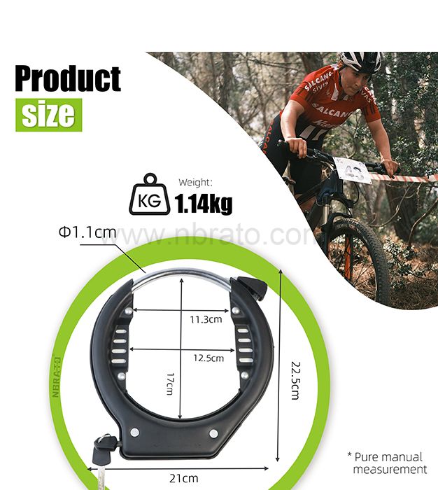 horseshoe mtb fat wheel fat Bike frame lock with keys
